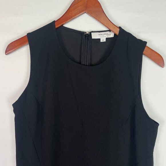 Victor Alfaro Collective Sleeveless Crew Neck Shift Knee Length Dress Black XS - Picture 4 of 7